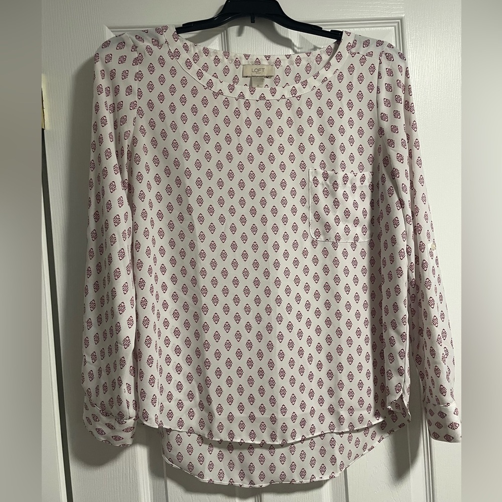 Loft long sleeve printed blouse
